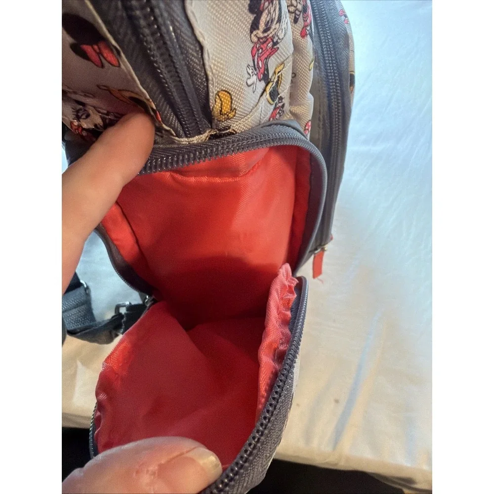 Disney Baby Minnie Mouse Large Gray Pink Polyester Backpack Diaper Bag Insulated